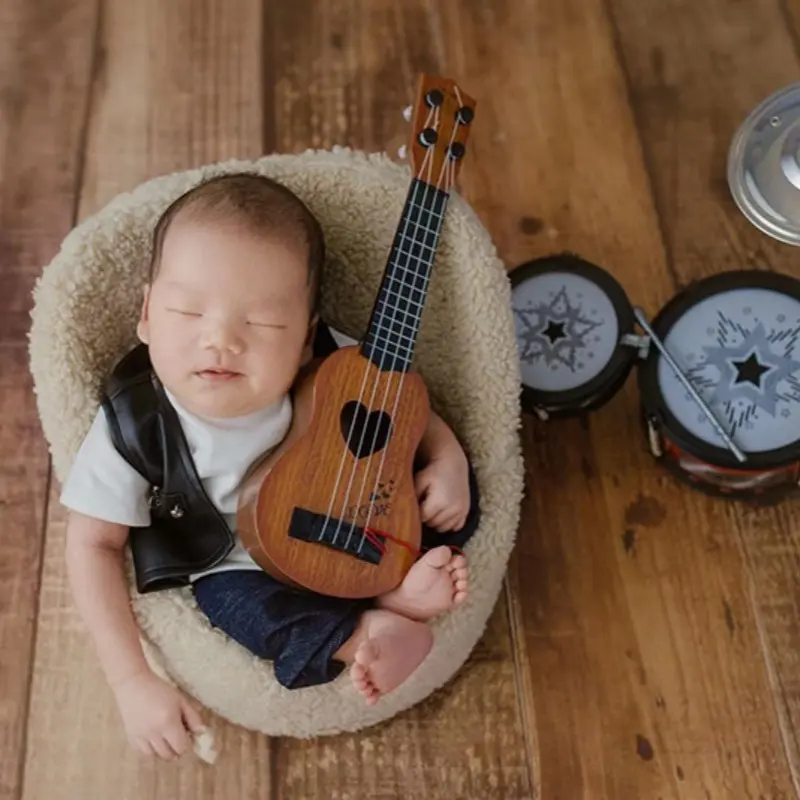 Baby Boy Cool Leather Outfit Set - Newborn Photography Costume